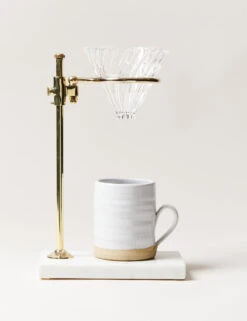 Brass & Marble Pour Over Stand By Farmhouse Pottery