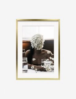 Southern Woman In White Dogwoods Photography Print By Ashley Johnson -Home Furnishings Store AshleyJohnsonSouthernWomaninWhiteDogwoodGoldFrame
