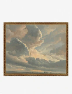 Study Of Clouds With A Sunset Near Rome Wall Art By Simon Alexandre Clement Denis