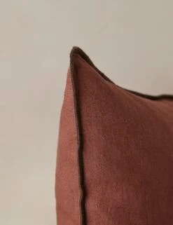 Carys Contrast Linen Pillow -Home Furnishings Store CarysContrastLinenPillow Brick Olive Lumbar A0656768 4573 Product