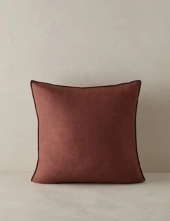 Carys Contrast Linen Pillow -Home Furnishings Store CarysContrastLinenPillow Brick Olive Square A0656767 4564 Product