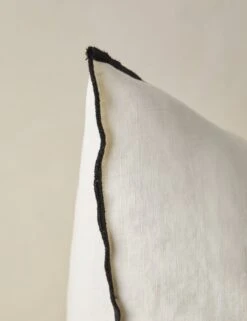Carys Contrast Linen Pillow -Home Furnishings Store CarysContrastLinenPillow Ivory Black Square A0656765 4547 Product