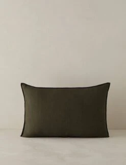 Carys Contrast Linen Pillow -Home Furnishings Store CarysContrastLinenPillow Olive Black Lumbar A0656770 4574 Product