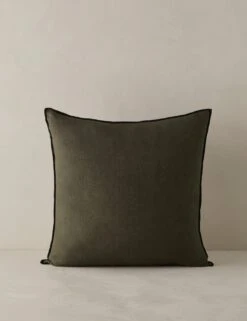 Carys Contrast Linen Pillow -Home Furnishings Store CarysContrastLinenPillow Olive Black Square A0656769 45561 Product