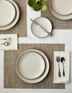 Basketweave Rectangle Placemat (set Of 4) By Chilewich -Home Furnishings Store ChilewichBasketweaveRectanglePlacemat Latte Setof4 6275