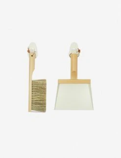 Mr. And Mrs. Clynk Dustpan + Natural Brush With Wall Hooks Set By Andrée Jardin