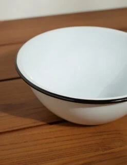 Enamelware Small Serve Bowl (Set Of 2) By Crow Canyon -Home Furnishings Store EnamelwareSmallServeBowl BlackRim Setof2 7494
