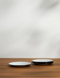 Enamelware Salad Plate (Set Of 4) By Crow Canyon -Home Furnishings Store Enamelware Salad Plate Black Rim Set of 4 9795