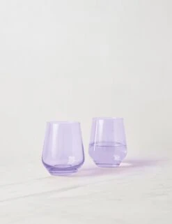 Stemless Wine Glass (Set Of 2) By Estelle Colored Glass -Home Furnishings Store EstelleColoredGlassStemlessWineGlass Lav Setof2 1