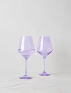 Stemware (Set Of 2) By Estelle Colored Glass -Home Furnishings Store EstelleColoredGlassWineGlass Lav