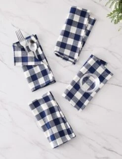 Gingham Napkins (Set Of 4) By Heather Taylor Home -Home Furnishings Store Gingham IndigoNapkins setof4 15959