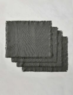 Essential Cotton Placemats (Set Of 4) By Hawkins New York -Home Furnishings Store HawkinsNewYorkEssentialSetof4CottonPlacemats Grey 6341