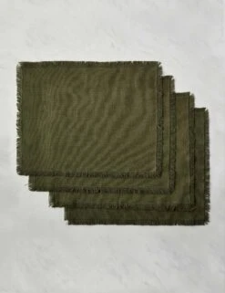 Essential Cotton Placemats (Set Of 4) By Hawkins New York -Home Furnishings Store HawkinsNewYorkEssentialSetof4CottonPlacemats Olive 6343