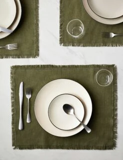 Essential Cotton Placemats (Set Of 4) By Hawkins New York -Home Furnishings Store HawkinsNewYorkEssentialSetof4CottonPlacemats Olive 6346