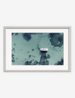 Aerial Ocean Bliss Photography Print By Ingrid Beddoes -Home Furnishings Store IngridAerialOceanBlissSilverFrame