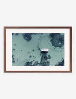 Aerial Ocean Bliss Photography Print By Ingrid Beddoes -Home Furnishings Store IngridAerialOceanBlissWalnutFrame