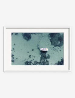 Aerial Ocean Bliss Photography Print By Ingrid Beddoes -Home Furnishings Store IngridAerialOceanBlissWhiteFrame