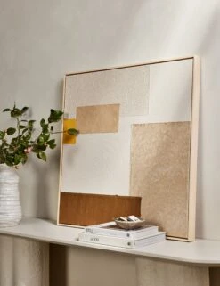 Patchwork Copper + Yellow Wall Art By Visual Contrast -Home Furnishings Store L0470484 TexturedPaper Copper StuidoLifestyle 3