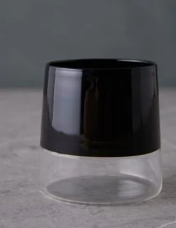 Light Colore Wine Tumbler By Ichendorf Milano -Home Furnishings Store LightColoreWineTumbler ClearandBlackbyIchendorfMilano 15746