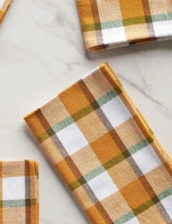Harvest Plaid Napkins (Set Of 4) By Heather Taylor Home -Home Furnishings Store Lulu and Georgia HarvestPlaid Napkins A0657290 Product 0623