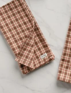 Hudson Plaid Napkins (Set Of 4) By Heather Taylor Home -Home Furnishings Store Lulu and Georgia HudsonPlaid Napkins Product 0630