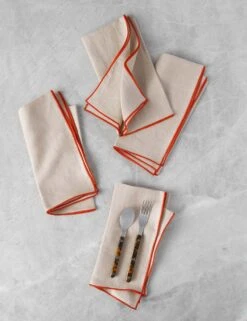 Linen Napkins (Set Of 4) By MADRE -Home Furnishings Store MADRELinenNapkins Crimini Medium Setof4 4738