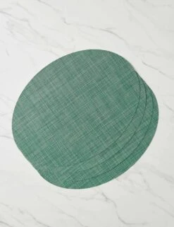 Mini Basketweave Oval Placemat (Set Of 4) By Chilewich -Home Furnishings Store MiniBasketweaveOvalPlacemats Ivy A0656938 5505 Product