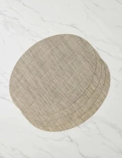 Mini Basketweave Oval Placemat (Set Of 4) By Chilewich -Home Furnishings Store MiniBasketweaveOvalPlacemats Linen A0656939 Product