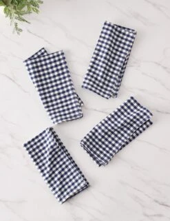 Mini Gingham Napkins (Set Of 4) By Heather Taylor Home -Home Furnishings Store MiniGingham Indigo napkins setof4 15999