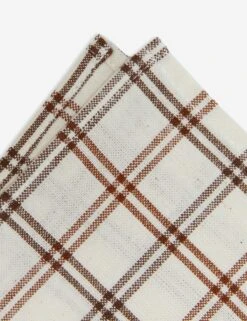 Mayfair Plaid Napkins (Set Of 4) By Heather Taylor Home -Home Furnishings Store NAP MPLD NUT 2