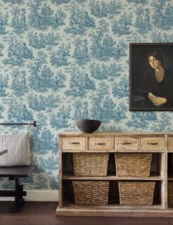 Country Life Toile Peel + Stick Wallpaper By Waverly 5 Country Life Toile Peel + Stick Wallpaper By Waverly -Home Furnishings Store RMK11868WP O4A9927 withart 2