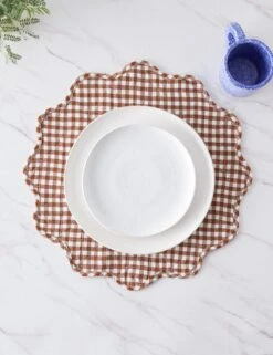 Scallop Placemats By Heather Taylor Home -Home Furnishings Store ScallopPlacemat Nutmeg 16029