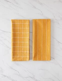 Simple Kitchen Towels (set Of 2) By Farmhouse Pottery -Home Furnishings Store SimpleKitchenTowels OchrewithWhite 16269