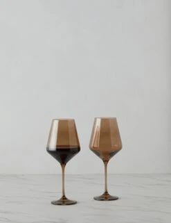 Stemware (Set Of 2) By Estelle Colored Glass -Home Furnishings Store Stemware setof2 byEstelleColoredGlass AmberSmoke A0655147 17519