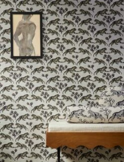 Tiger Grasscloth Wallpaper By Sarah Sherman Samuel -Home Furnishings Store TigerGrassclothWallpaper Ivory A0655823 6344 SITECROP STUDIOLIFESTYLE