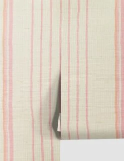 Two Tone Stripe Grasscloth Wallpaper By Nathan Turner -Home Furnishings Store TwoToneStripeCreamsicle