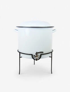 Enamelware Beverage Dispenser With Rack By Crow Canyon