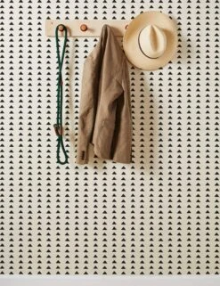 Triangles Grasscloth Wallpaper By Nathan Turner -Home Furnishings Store Wallshoppe Grasscloth Triangles Black